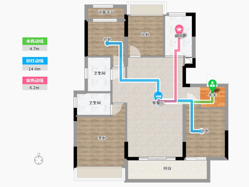 安徽省-宿州市-万兴・龙玺台-103.78-户型库-动静线