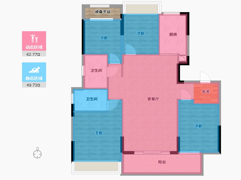 安徽省-宿州市-万兴・龙玺台-103.78-户型库-动静分区