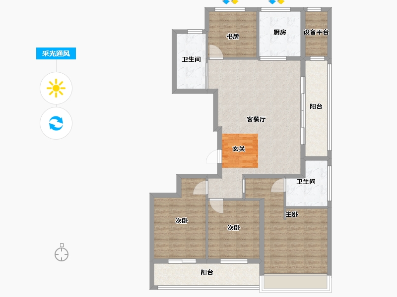 浙江省-舟山市-柳岸晓风花园-117.48-户型库-采光通风