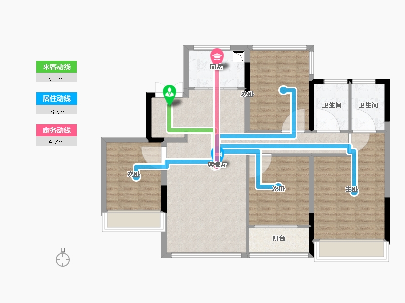 辽宁省-葫芦岛市-国鸿锦悦府-102.40-户型库-动静线