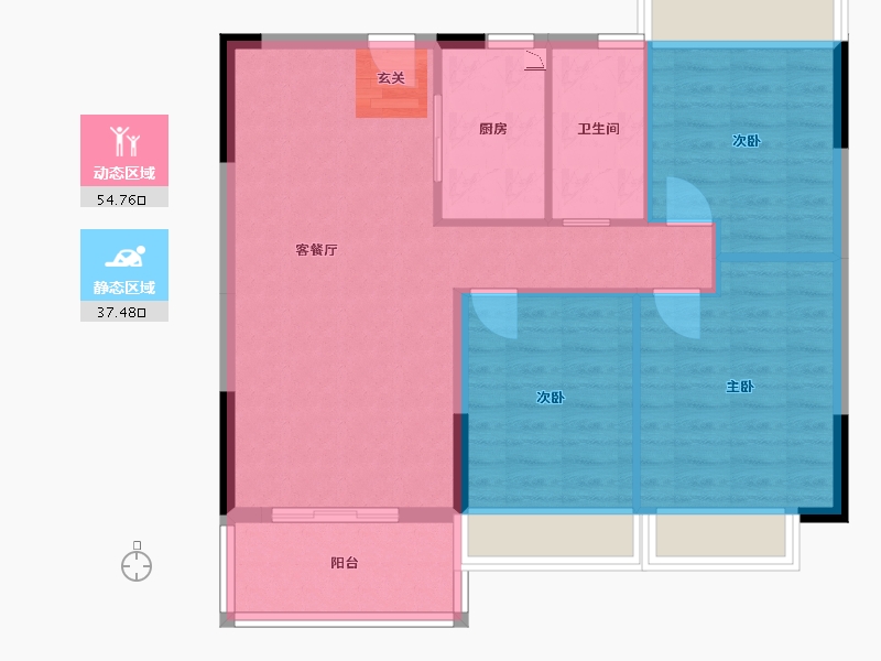 湖南省-湘西土家族苗族自治州-凯盛1号-83.80-户型库-动静分区