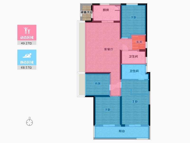 浙江省-舟山市-融创金成・芸麓大观-106.09-户型库-动静分区