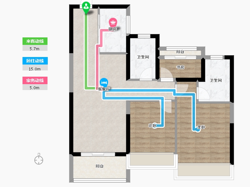 浙江省-温州市-鹿宸印-78.40-户型库-动静线