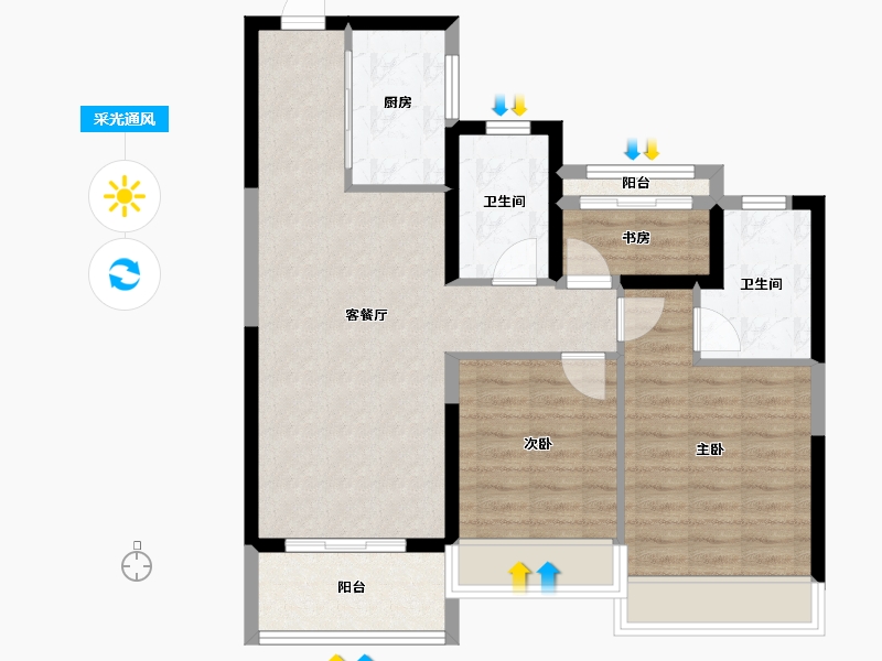 浙江省-温州市-鹿宸印-78.40-户型库-采光通风