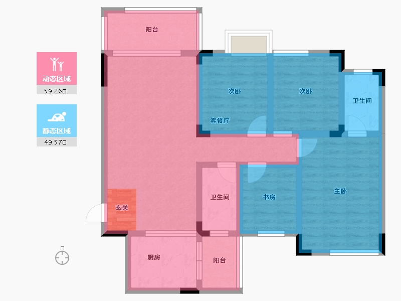 广西壮族自治区-桂林市-十里春风-96.15-户型库-动静分区