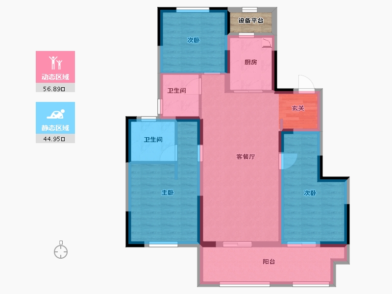 江苏省-常州市-新城华宇悦隽公馆-92.42-户型库-动静分区