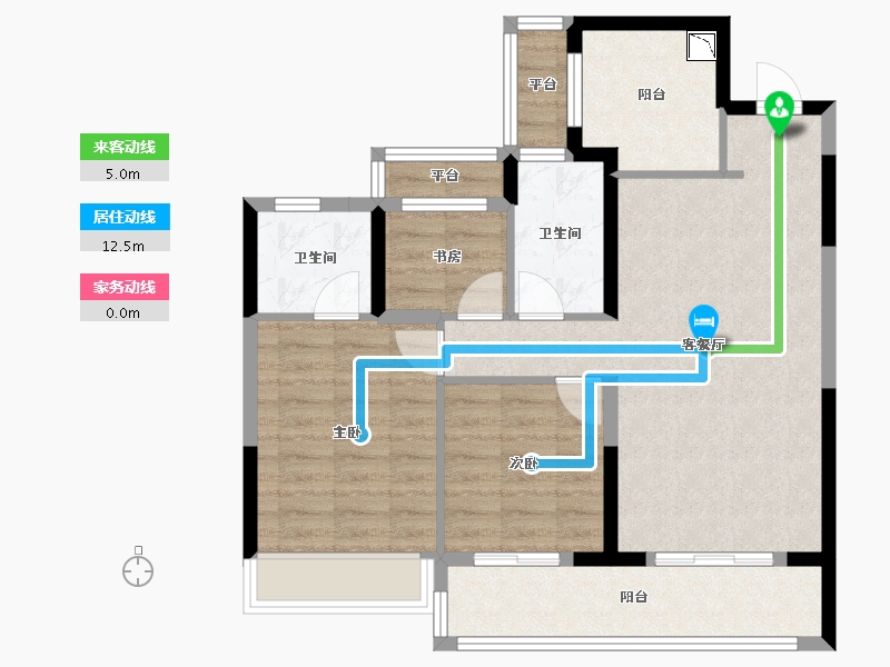 浙江省-温州市-温州龙湖天钜-79.07-户型库-动静线