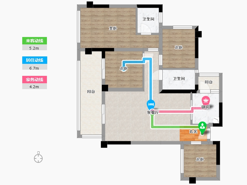 四川省-巴中市-平昌一品・凤凰城-88.96-户型库-动静线