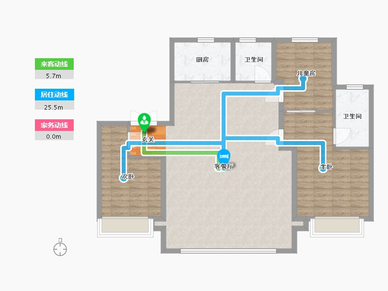 内蒙古自治区-包头市-中海铂悦公馆-113.96-户型库-动静线