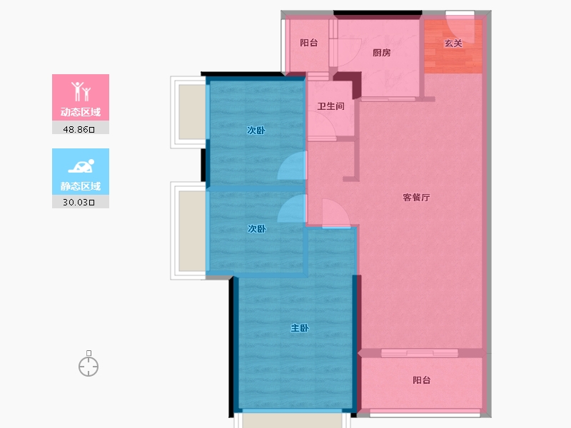 广东省-肇庆市-富力・尚悦居-70.80-户型库-动静分区