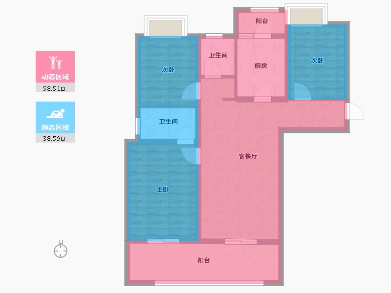 云南省-昆明市-万科大都会-86.16-户型库-动静分区