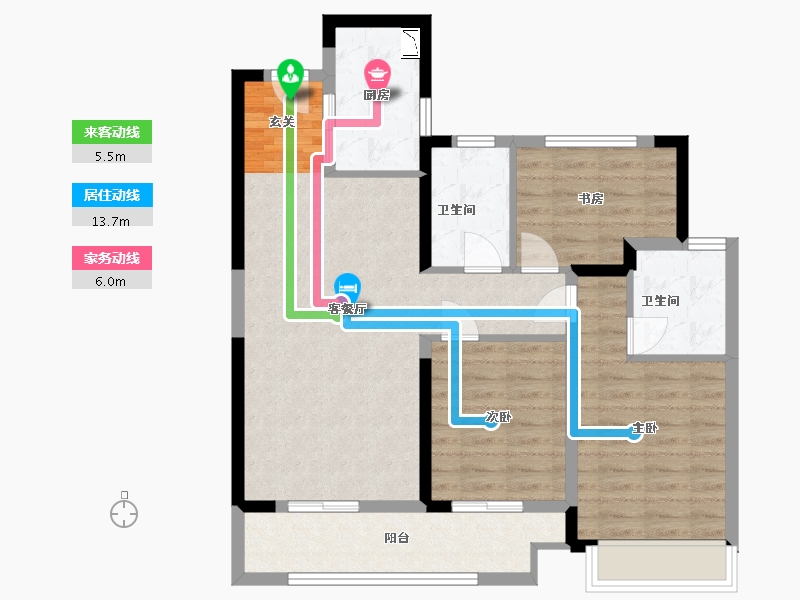 湖南省-长沙市-环球融创会展上东区-85.80-户型库-动静线