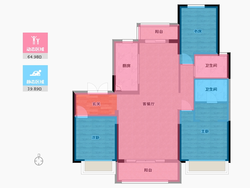 内蒙古自治区-包头市-中国铁建・景晟学府-93.51-户型库-动静分区