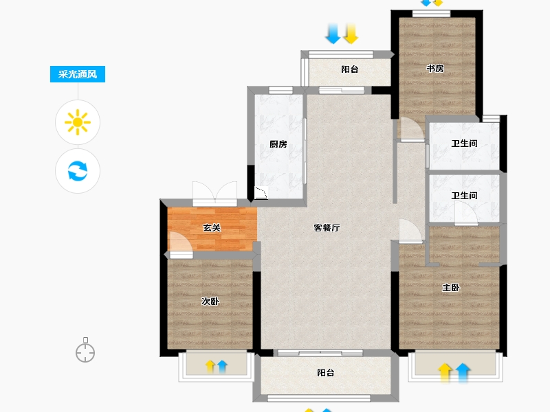 内蒙古自治区-包头市-中国铁建・景晟学府-93.51-户型库-采光通风