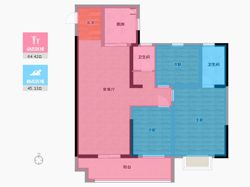 安徽省-蚌埠市-奥园誉府-97.60-户型库-动静分区