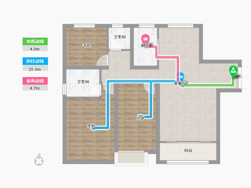 甘肃省-兰州市-爱琴海城市花园-89.36-户型库-动静线