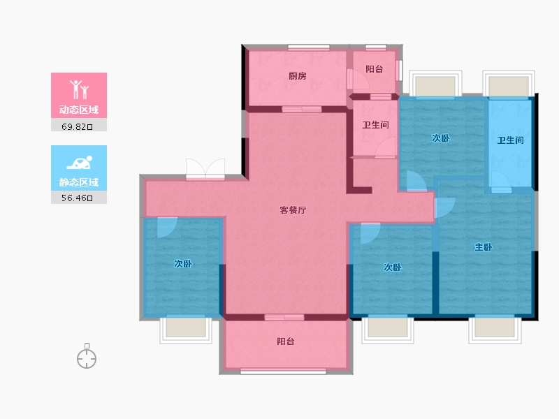 江苏省-盐城市-碧桂园领誉世家-113.00-户型库-动静分区