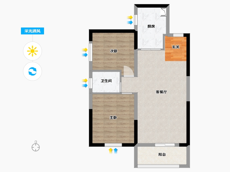 湖南省-长沙市-中冶・天润菁园-65.81-户型库-采光通风