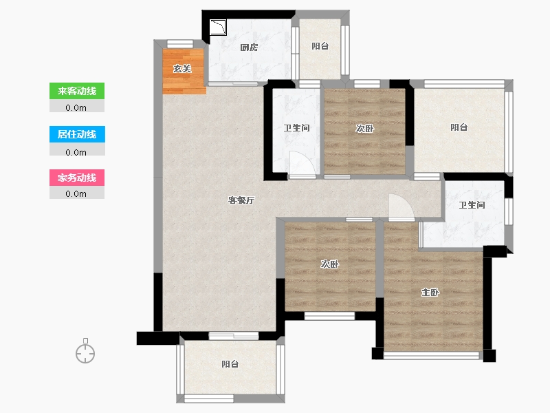 广西壮族自治区-南宁市-盛邦珑悦-83.88-户型库-动静线