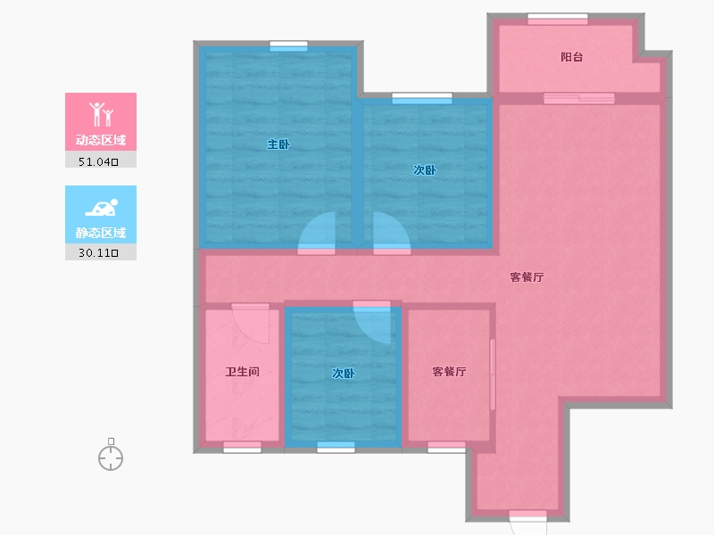 江苏省-苏州市-森隆满园-71.08-户型库-动静分区