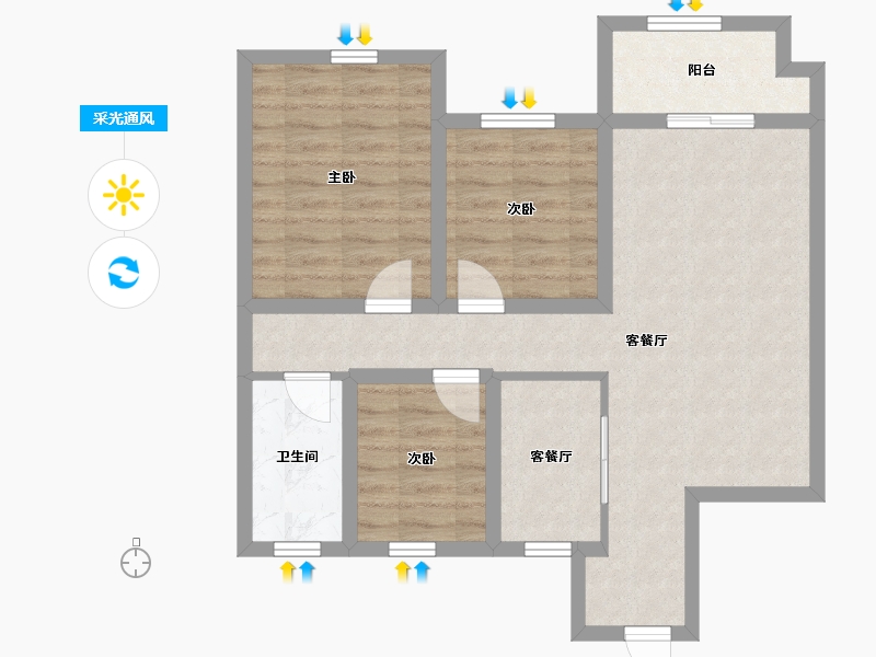 江苏省-苏州市-森隆满园-71.08-户型库-采光通风