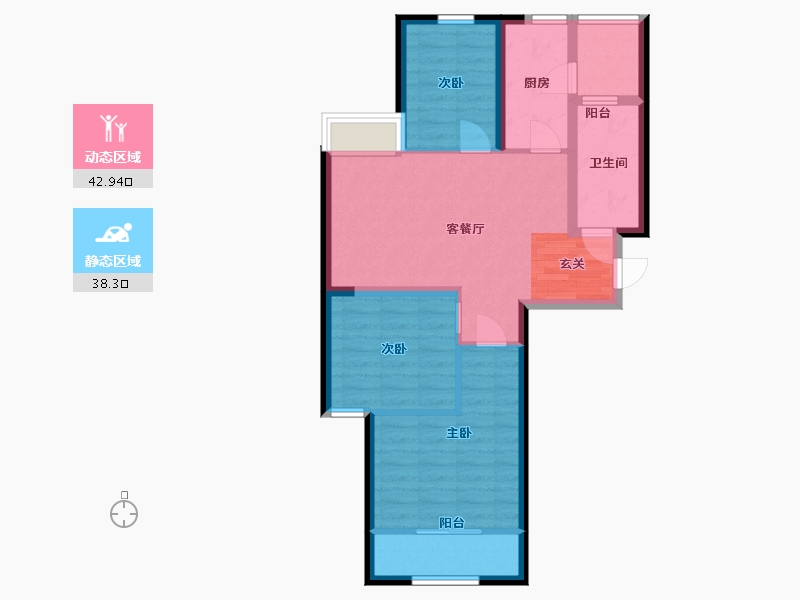 山东省-烟台市-花半里-71.97-户型库-动静分区