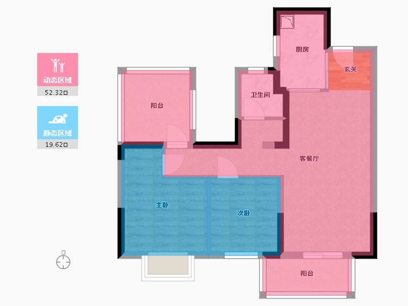 广西壮族自治区-南宁市-中南春风南岸-62.94-户型库-动静分区