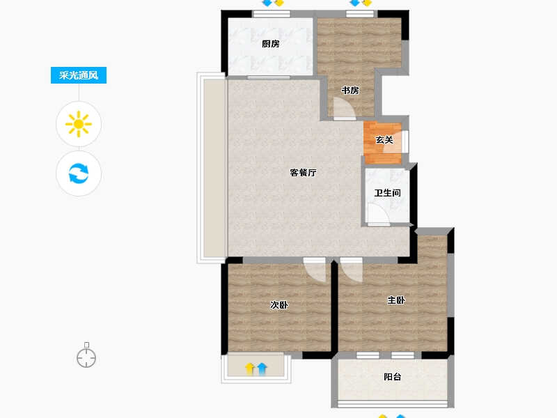 山东省-烟台市-中瑞城-78.40-户型库-采光通风