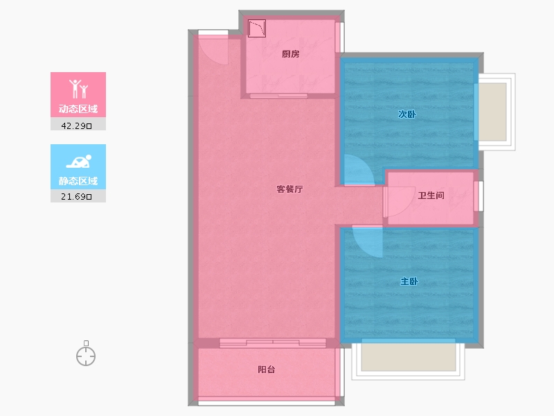 湖南省-怀化市-嘉鸿天街（榆园）-57.22-户型库-动静分区