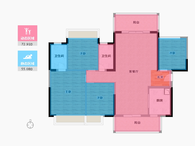 广西壮族自治区-南宁市-龙光天瀛-115.07-户型库-动静分区