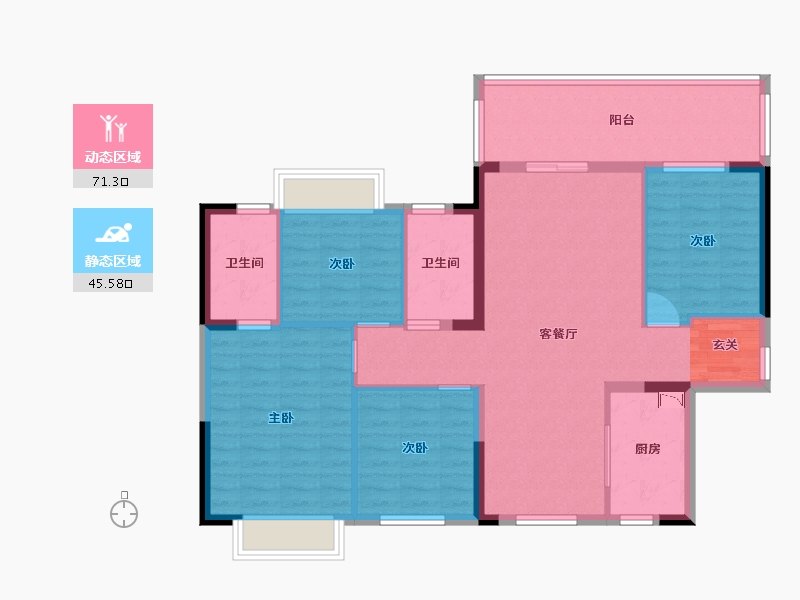 广西壮族自治区-南宁市-中海哈罗学府-105.45-户型库-动静分区