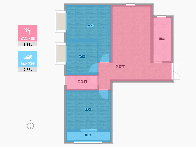 山西省-吕梁市-凤凰名居-76.25-户型库-动静分区