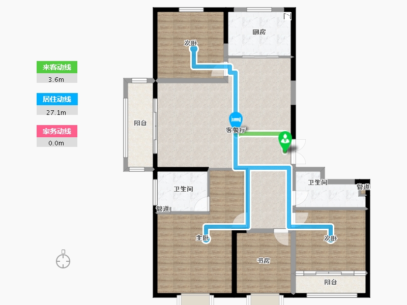 山东省-菏泽市-菏泽当代城MOMΛ-144.00-户型库-动静线