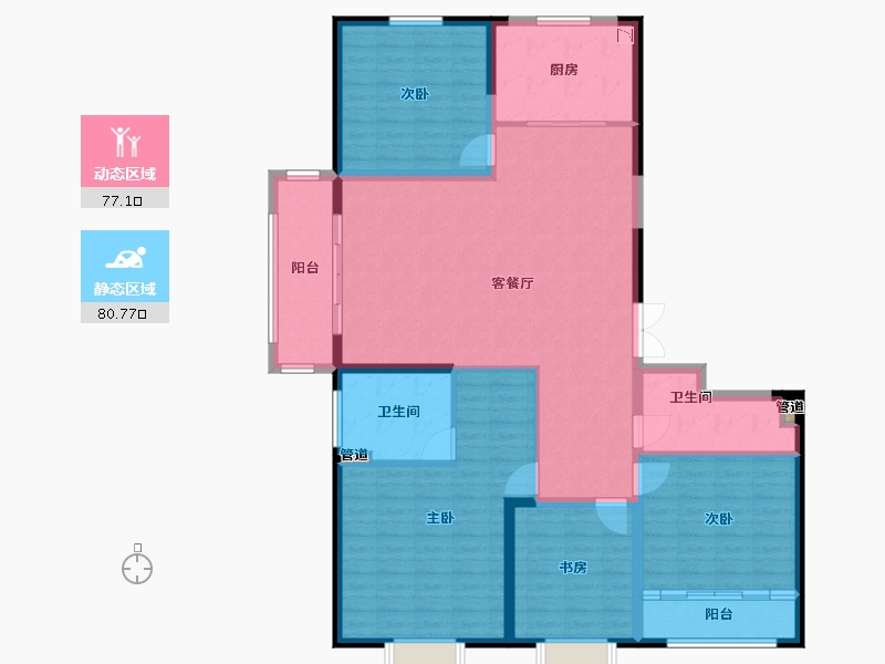 山东省-菏泽市-菏泽当代城MOMΛ-144.00-户型库-动静分区