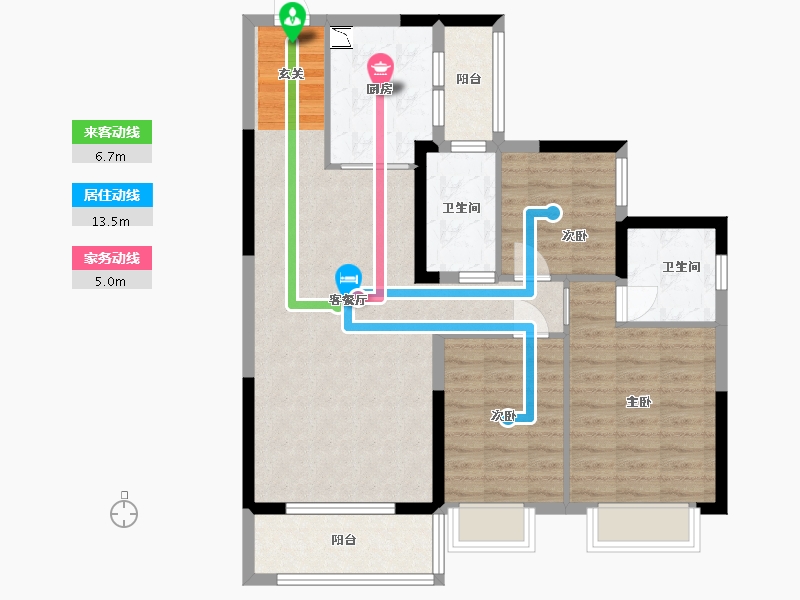 广西壮族自治区-南宁市-南宁恒大悦龙台-89.60-户型库-动静线