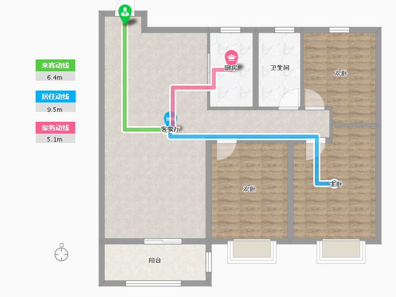 山东省-淄博市-东方紫郡-111.52-户型库-动静线