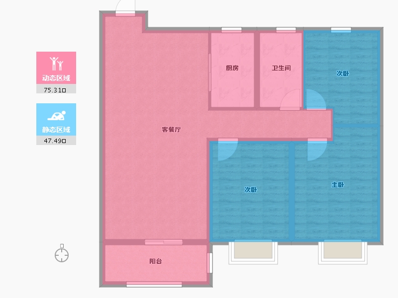 山东省-淄博市-东方紫郡-111.52-户型库-动静分区