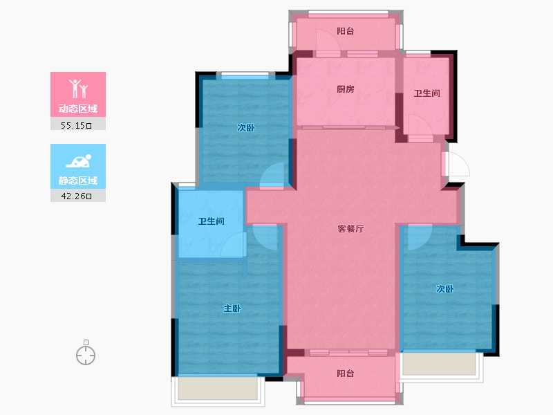 四川省-成都市-领地天府�m台-86.46-户型库-动静分区