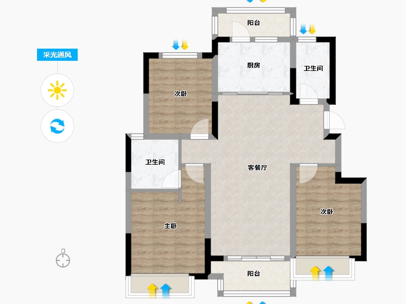 四川省-成都市-领地天府�m台-86.46-户型库-采光通风