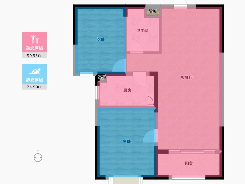 山东省-菏泽市-菏泽当代城MOMΛ-68.01-户型库-动静分区