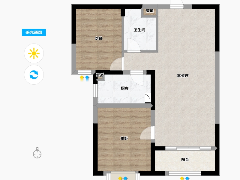 山东省-菏泽市-菏泽当代城MOMΛ-68.01-户型库-采光通风