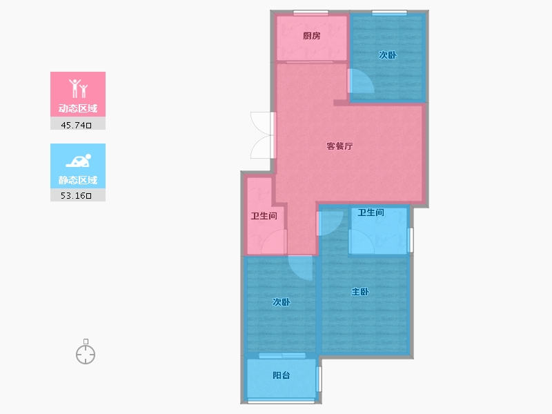 山东省-聊城市-阿尔卡迪亚-89.01-户型库-动静分区