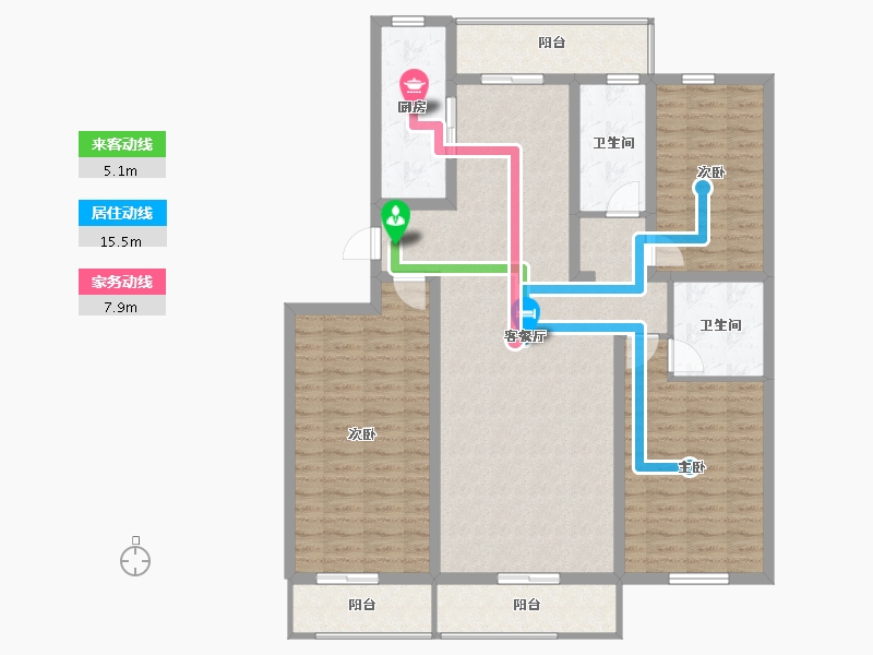 河北省-承德市-和润新城朗园悦府-132.33-户型库-动静线