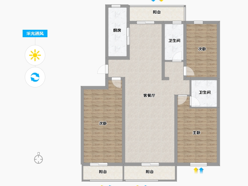 河北省-承德市-和润新城朗园悦府-132.33-户型库-采光通风