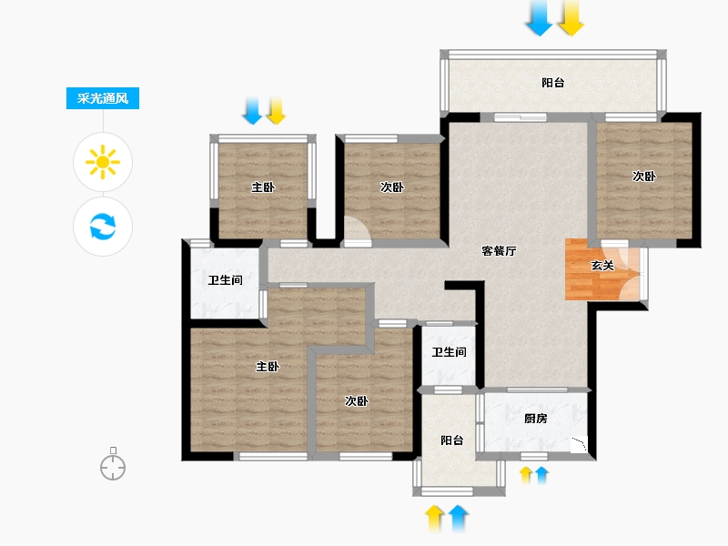 广西壮族自治区-南宁市-路桥壮美山湖-114.44-户型库-采光通风