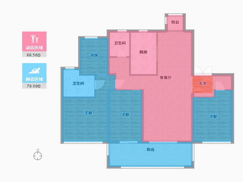 山东省-青岛市-海尔产城创波尔多小镇-132.00-户型库-动静分区