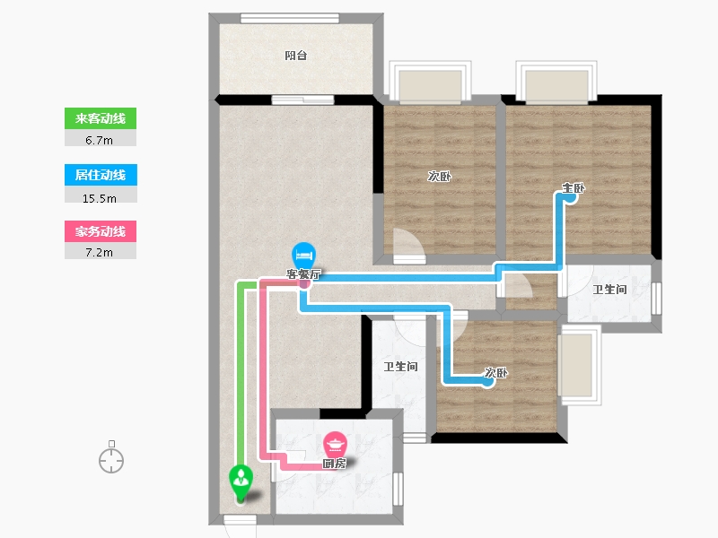 四川省-泸州市-恒信·凯旋城-87.96-户型库-动静线