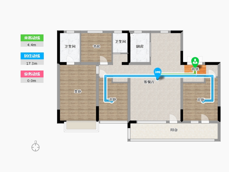 山东省-青岛市-康大・开元府-128.80-户型库-动静线