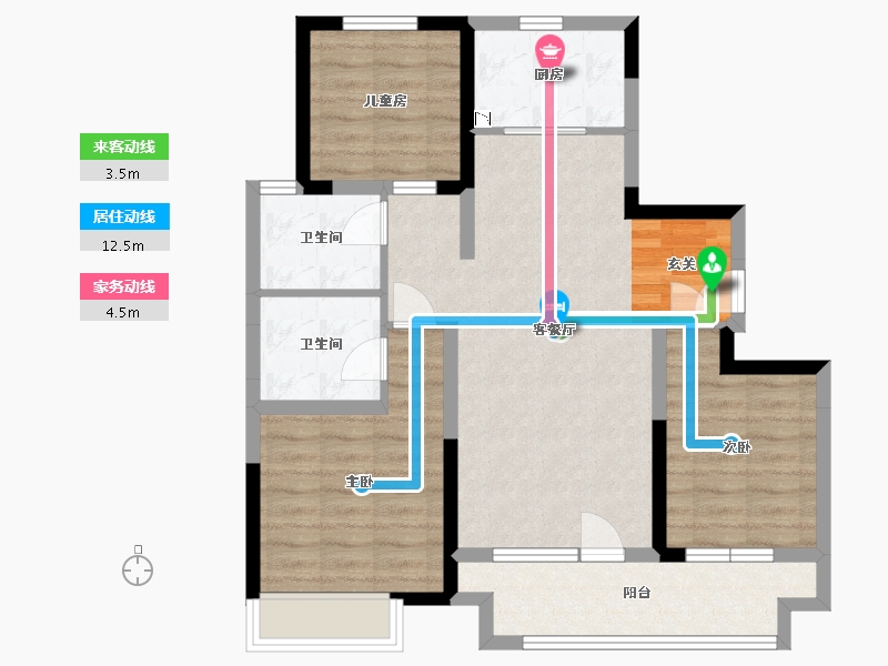 山东省-青岛市-世茂香奈公馆-83.06-户型库-动静线