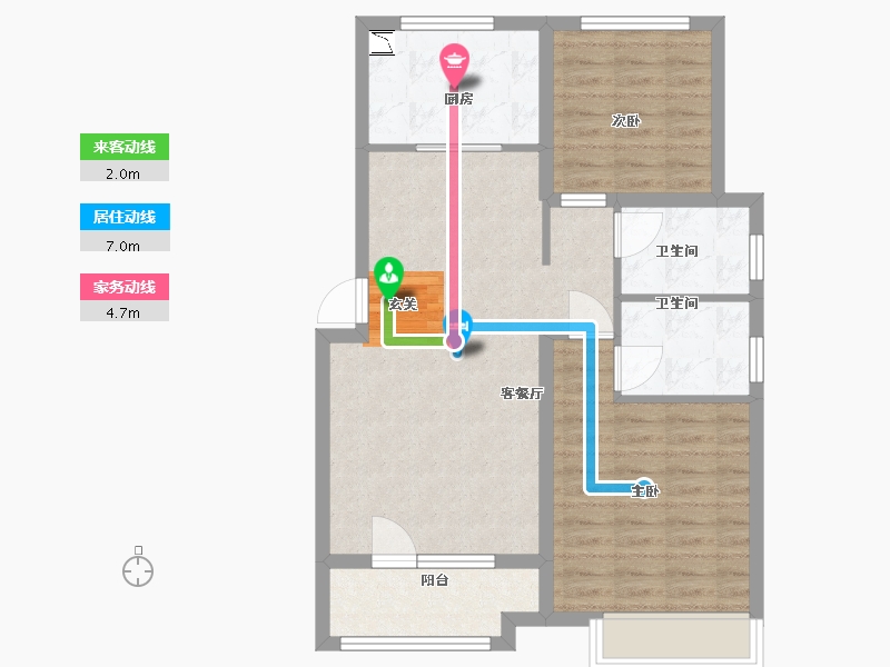 山东省-青岛市-海尔产城创白云山花园-76.00-户型库-动静线